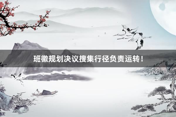班徽规划决议搜集行径负责运转！